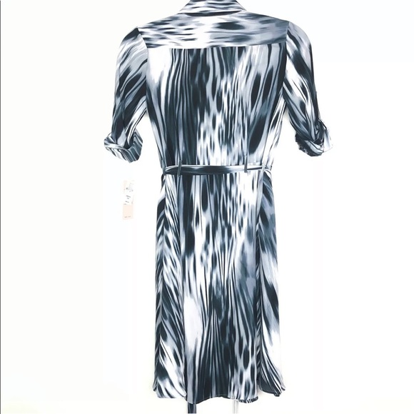 Nanette Lepore button front dress Midi collar belt pockets 1/2 tab sleeve Size 2 - Picture 5 of 10